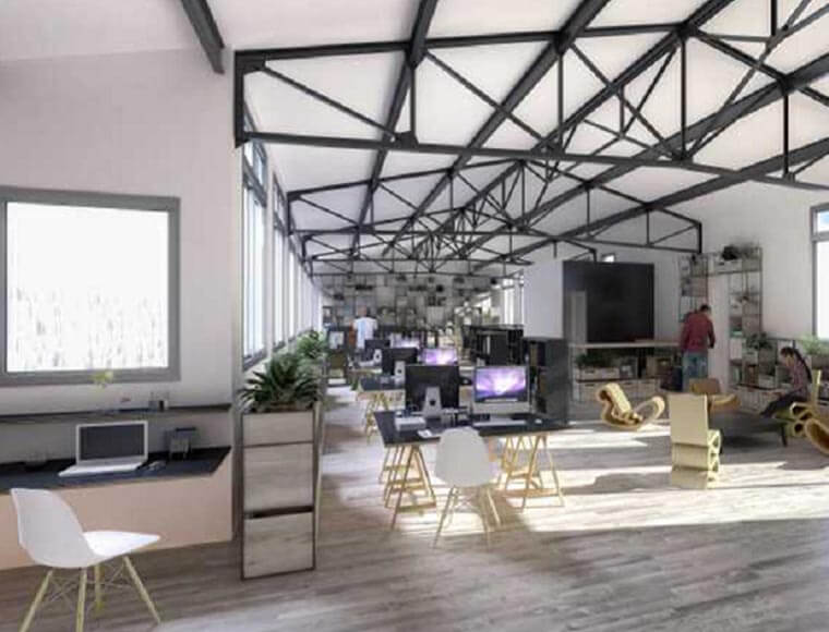 plan industrial style offices offered for rent