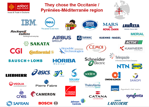 Firms logos Invest in Occitanie 