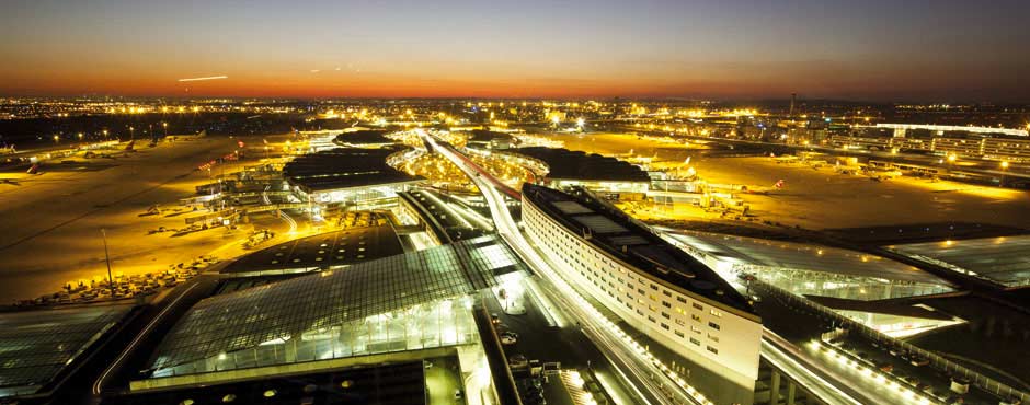 The roissy airport is connected to europe